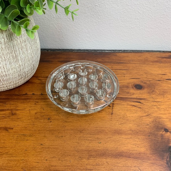 Vintage | Large Glass Floral Frog